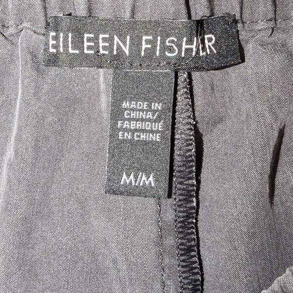 Eileen Fisher | Pull On Tencel Cropped Pants in Charcoal Gray | Size Medium - Picture 2 of 11